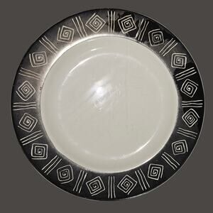 Furio Contemporary Casuals 8.5" Salad Plates Black White Geometric Set of 3